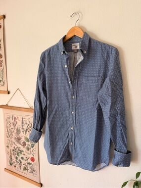 Old Navy - Small - Blue Geometric Button-Down Shirt - Men